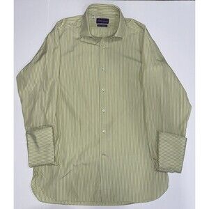 Ralph Lauren Purple Label Men’s Button Down Green Pin Stripe Shirt‎ Size 16